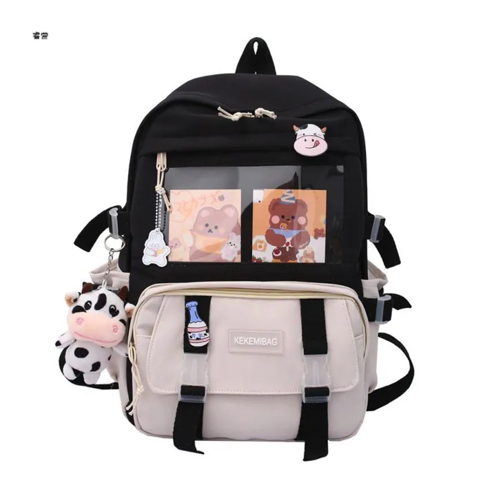Fengdong Kawaii Bear Doll School Backpack for Girls